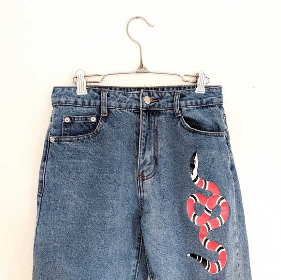 Sold! Adika Snakey Mom Jeans High Waist Vtg Snake - Picture 5 of 16